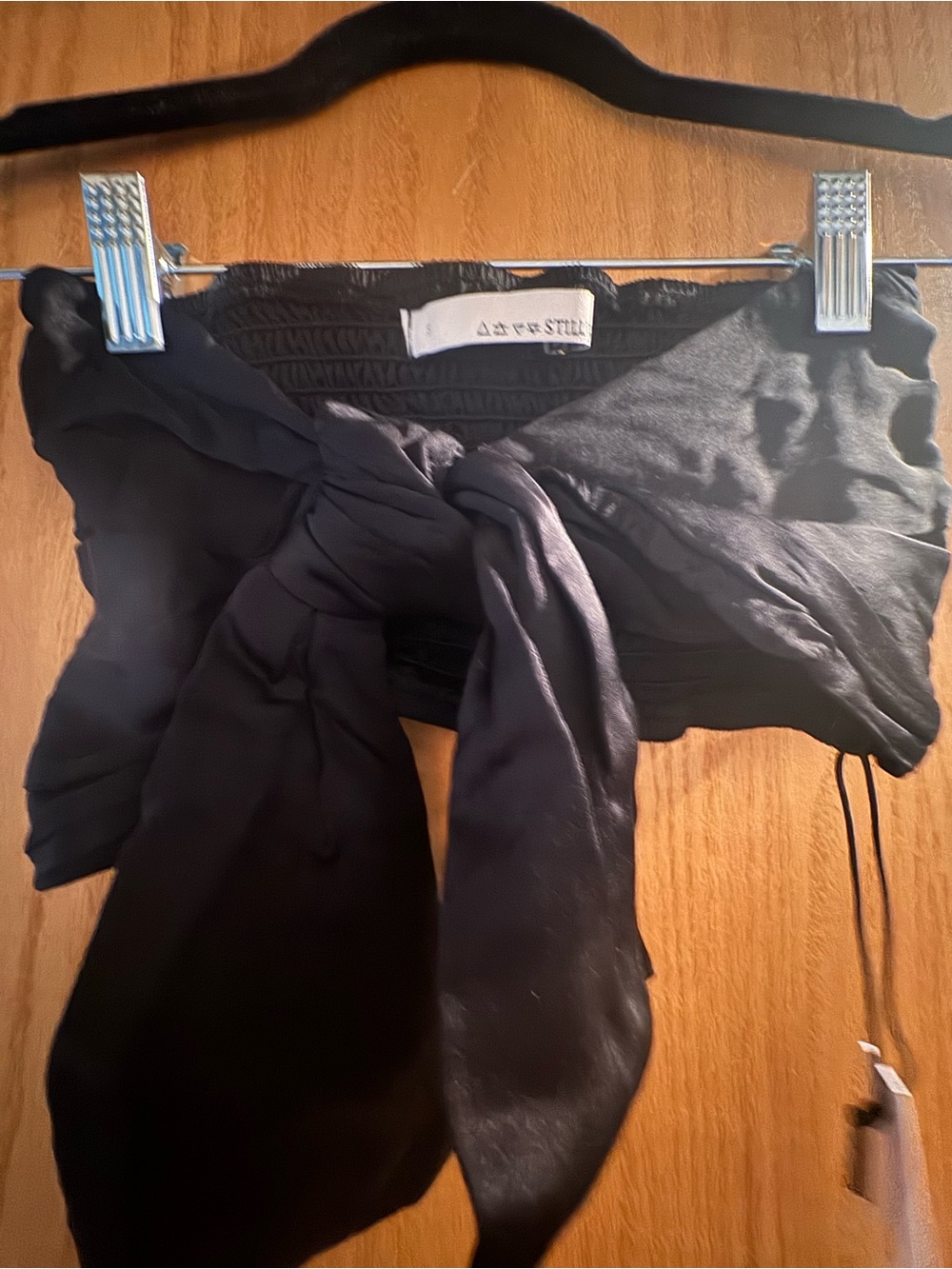 Stillwater Black Tie-Front tube Top